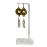 Earrings #70 - Flowers - Bronze and Pearl Jewelry by artist Komala Rohde