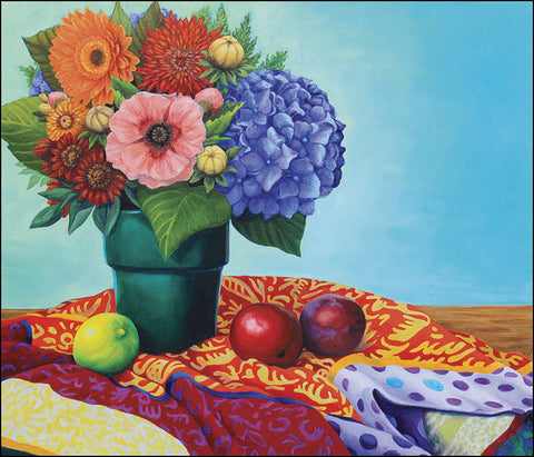 Flowers from the Market - oil on canvas  by artist Sandra Bryant