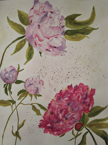 Pretty in Pink - watercolor  by artist Barbara K Marx