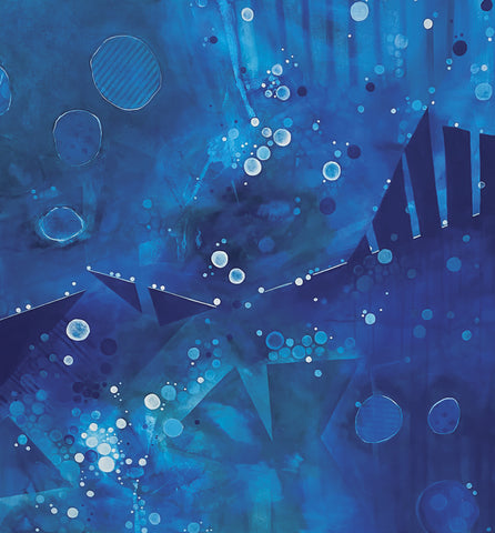 Blue Cosmos - Acrylic  by artist Barbara RydzRoss