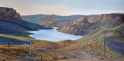 Late Afternoon at Apache Lake - oil on linen  by artist Donald Britton