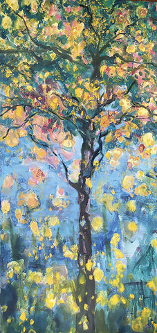 Tree of Life: Fireflies Emerging - oil  by artist Gay Cox