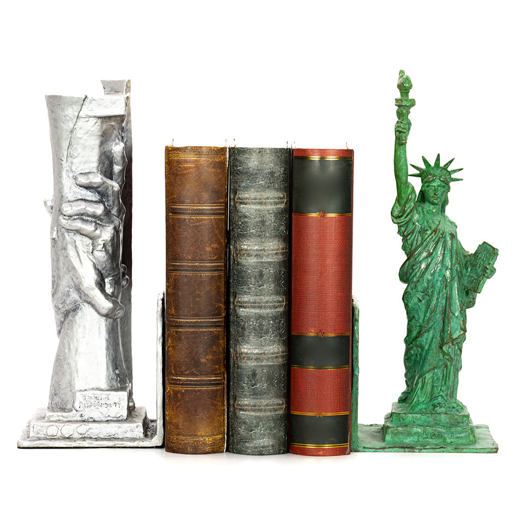 Statue of Responsibility Bookends - Steel and Aluminum Sculptureby