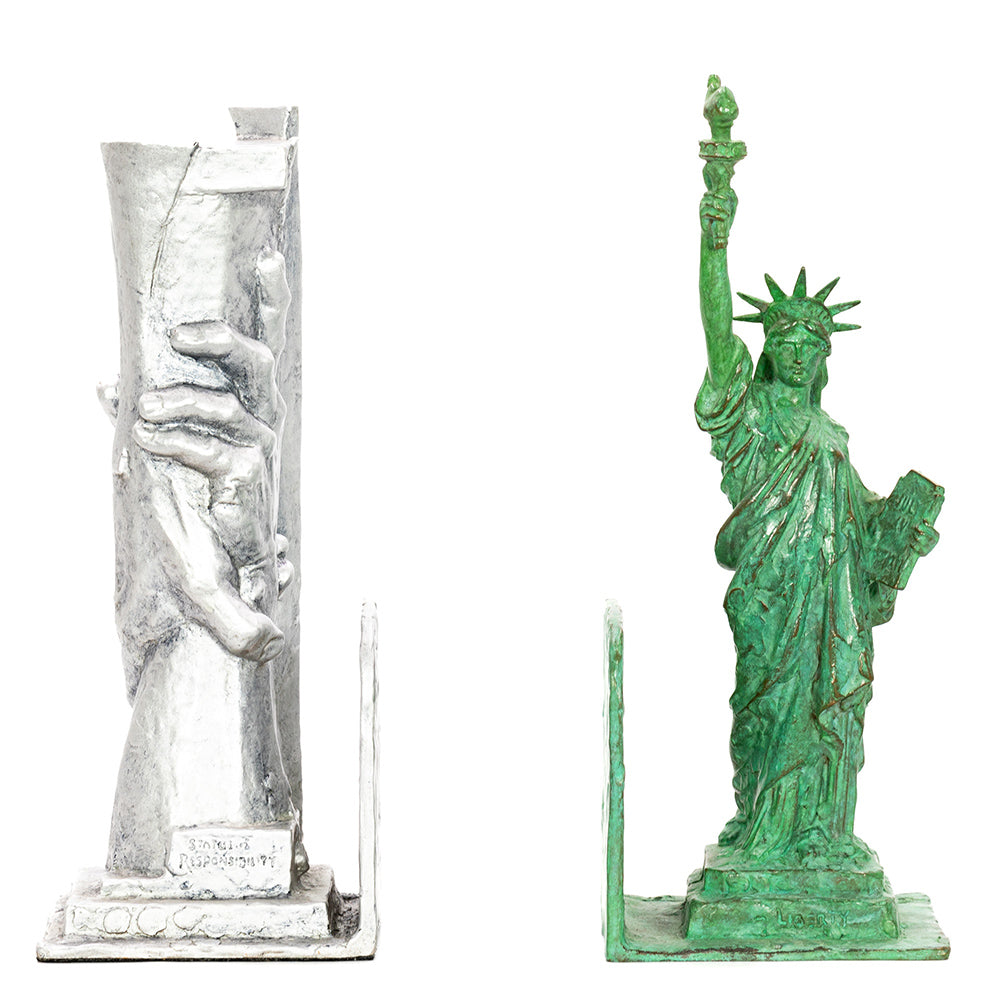 Statue of Responsibility Bookends - Steel and Aluminum Sculptureby