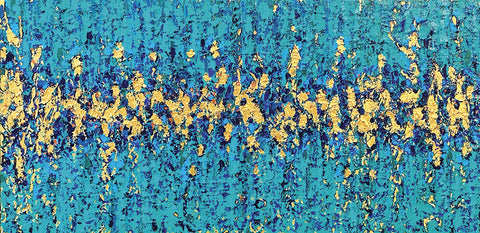 Blue Noise - Acrylic/Molding Paste  by artist Susan Mooney