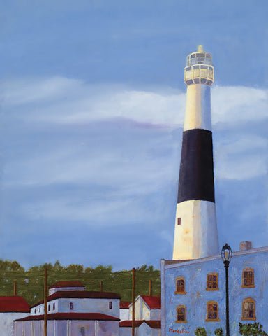 The Downtown Lighthouse - Oil on Linen Panel  by artist paul tambellini