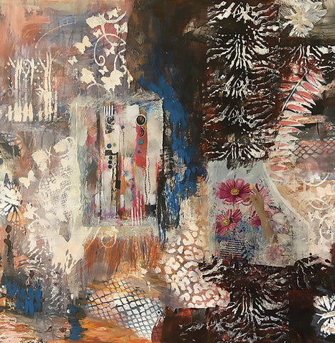 Fall And Spring Pleasure - Abstract Acrylics collage  by artist cheryl Hancock