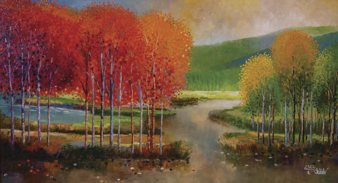 River & Autumn - Oil  by artist Mr. Thanh