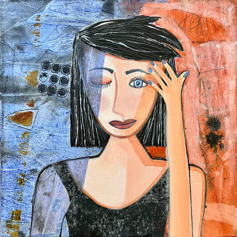 Fading Into the Background - Acrylic/Mixed Media on Canvas  by artist Joyce Wynes