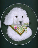 Melinda Fabian - "Playful Puppy Wrapped in Checkered Charm"
