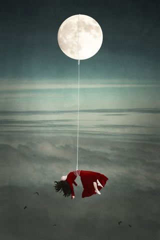 Tied to the Moon: Mother - Photo Collage Print (Unframed) Conceptual Art by artist Elisabeth Ladwig