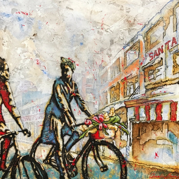 Women in the Market Acrylic on cement Paintingsby artist Charlie