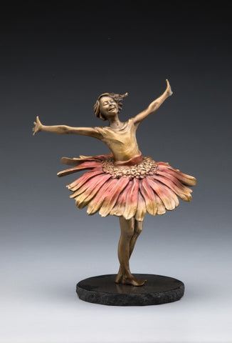 Daisy Dance - Bronze Sculpture by artist Phyllis Mantik deQuevedo