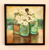 Liesel Lund - "Daisies with Vintage Bottles"