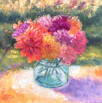 Liesel Lund - "Dahlias in Vintage Jar"