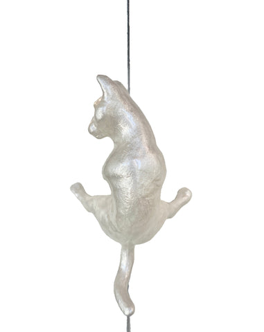 Climber Cat 01 - Fiberglass/Volcano Rock Sculpture by artist Ancizar Marin