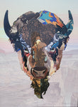 American Icon (Bison) - Handcrafted Collage Edition Collage by artist Leonardo Studios