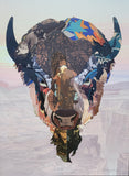 American Icon (Bison) - Handcrafted Collage Edition Collage by artist Leonardo Studios