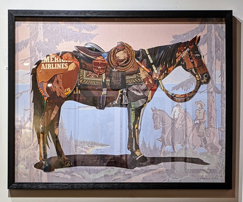 Western Horse - Handcrafted Collage Edition Collage by artist Leonardo Studios