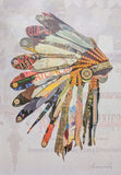 War Bonnet - Handcrafted Collage Edition Print by artist Leonardo Studios
