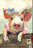Piglet Princess - Handcrafted Collage Edition Print by artist Leonardo Studios