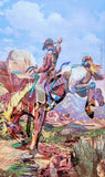 The Old West: Cowboy - Handcrafted Collage Edition Print by artist Leonardo Studios