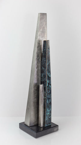 Embedded #3 - Bronze, Stainless steel, Marble Sculpture by artist Joshua Pass