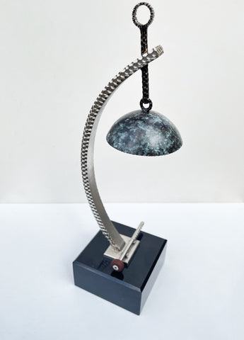 Arc Zen Bell - Bronze, Stainless steel, Marble Sculpture by artist Joshua Pass