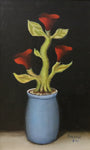 Alphonse Lane - "Red Cup Flowers in Vessel"