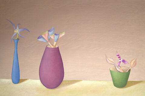 Alphonse Lane - "Three Vessels with Flowers"