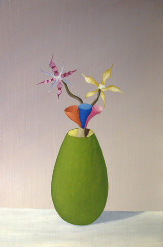 Alphonse Lane - "Green Melon Pot with Flowers"