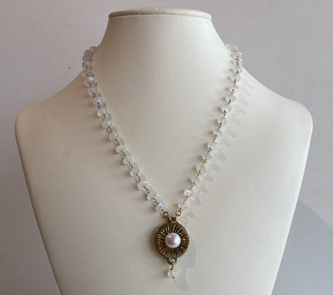 Necklace #17 - Moonstone and Bronze Jewelry by artist Komala Rohde