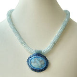 Necklace #8 - Beaded Aquamarine, Howlite, and Beads Jewelry by artist Komala Rohde