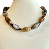 Necklace #16 - Ovals - Bronze and Sardonyx Agate  Jewelry by artist Komala Rohde