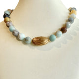 Necklace #19 - Ovals - Bronze and Amazonite Jewelry by artist Komala Rohde