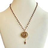 Necklace #21 - Bronze and Garnet Jewelry by artist Komala Rohde