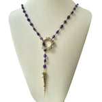 Necklace #22 - Amethyst Lariat - Bronze and Amethyst Jewelry by artist Komala Rohde