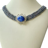 Necklace #25 - Beaded Pearls, Lapis Lazuli, and Silver Jewelry by artist Komala Rohde