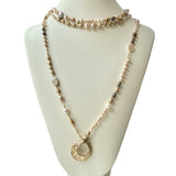 Necklace #27 - Pearl Lariat - Bronze and Pearl Jewelry by artist Komala Rohde