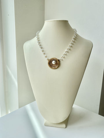 Necklace #31 - Wabi Sabi - Bronze and Moonstone Jewelry by artist Komala Rohde