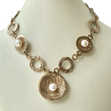 Necklace #35 - Flowers - Bronze and Pearl Jewelry by artist Komala Rohde