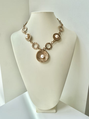 Necklace #35 - Flowers - Bronze and Pearl Jewelry by artist Komala Rohde