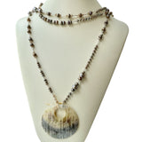 Necklace #38 - Pearl Lariat - Pearl and Mother of Pearl Jewelry by artist Komala Rohde