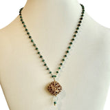 Necklace #39 - Mandala - Bronze, Emerald, and Prehnite Jewelry by artist Komala Rohde