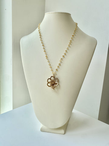 Necklace #50 - Flowers - Bronze and Citrine Jewelry by artist Komala Rohde