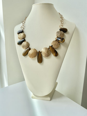 Necklace #53 - Bronze and Tiger Eye Jewelry by artist Komala Rohde