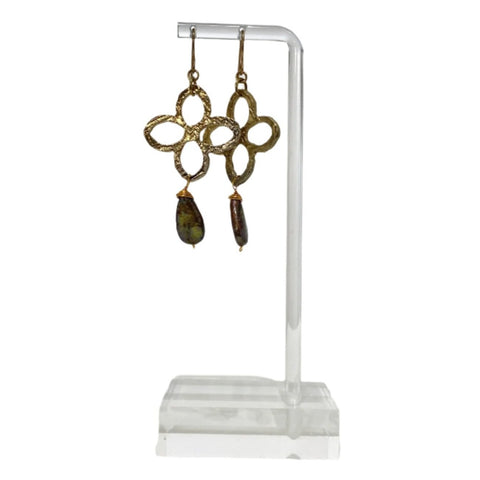 Earrings #61 - Flowers - Bronze and Pearl Jewelry by artist Komala Rohde