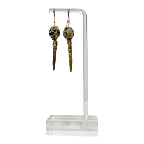 Earrings #68 - Bronze and Zebra Jasper Jewelry by artist Komala Rohde