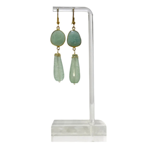 Earrings #85 - Bronze and Prehnite Jewelry by artist Komala Rohde