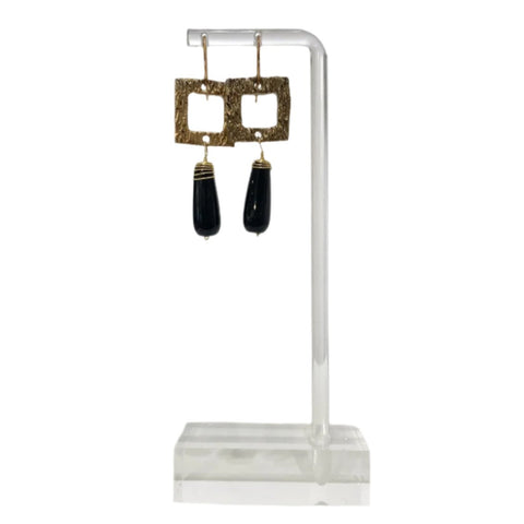 Earrings #94 - Bronze and Onyx Jewelry by artist Komala Rohde